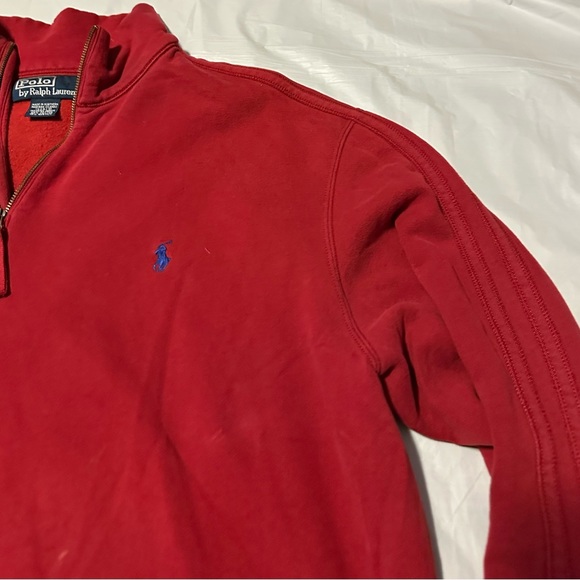 Polo By Ralph Lauren Pull Over Red 1/4 Zip Size Large - Picture 6 of 6